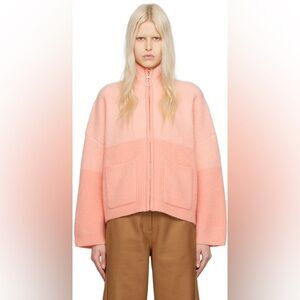 Holzweiler peach pink zip cardigan